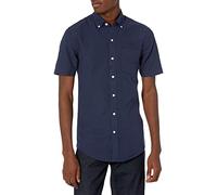 Amazon Essentials Camicia Oxford con Tasca a Maniche Corte Slim Uomo, Blu Marino, XL