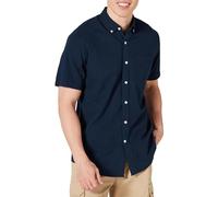 Amazon Essentials Camicia Oxford con Tasca a Maniche Corte vestibilità Regolare Uomo, Blu Marino, XS