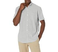 Amazon Essentials Camicia Oxford con Tasca a Maniche Corte vestibilità Regolare Uomo, Grigio, XS