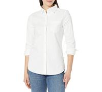 Amazon Essentials Camicia Oxford Elasticizzata a Maniche Lunghe Button-Down (Disponibili in Taglie Forti) Donna, Bianco, XXL