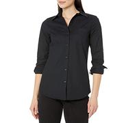 Amazon Essentials Camicia Oxford Elasticizzata a Maniche Lunghe Button-Down (Disponibili in Taglie Forti) Donna, Nero, XXL