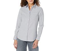 Amazon Essentials Camicia Oxford Elasticizzata a Maniche Lunghe Button-Down (Disponibili in Taglie Forti) Donna, Grigio, XS