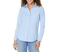 Amazon Essentials Camicia Oxford Elasticizzata a Maniche Lunghe Button-Down (Disponibili in Taglie Forti) Donna, Blu, XXL