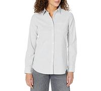 Amazon Essentials Camicia Oxford Elasticizzata a Maniche Lunghe Button-Down (Disponibili in Taglie Forti) Donna, Grigio Righe, L
