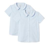 Amazon Essentials Camicia per Uniforme Scolastica, Colletto alla Peter Pan, Maniche Corte, Facile da Stirare Bambine e ragazze, Confezione da 2