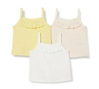 Amazon Essentials Canotta Corta in Cotone Bambine e ragazze, Pacco da 3, Avena Puntinato/Bianco/Giallo Pastello, 5 anni