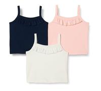 Amazon Essentials Canotta Corta in Cotone Bambine e ragazze, Pacco da 3, Avorio/Blu Marino/Rosa, 6-7 anni