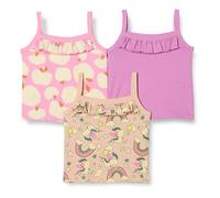 Amazon Essentials Canotta Corta in Cotone Bambine e ragazze, Pacco da 3, Malva/Mele/Unicorni, 5 anni