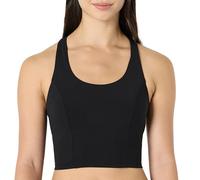 Amazon Essentials Canotta Corta Tecnica con Reggiseno Integrato, Total Train per Palestra, con Schiena a Vogatore, Sostegno Medio Donna, Nero, M