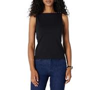 Amazon Essentials Canotta da Donna a Strati con Scollo a Barchetta, vestibilità Aderente, Nera, S