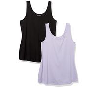 Amazon Essentials Canotta da donna (disponibile in taglie forti), confezione da 2, nero/lavanda, 4XL Plus