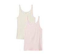 Amazon Essentials Canotta da Donna Slim Fit con Spalline Sottili, Confezione da 2, Color Avena mélange/Rosa Chiaro, XS