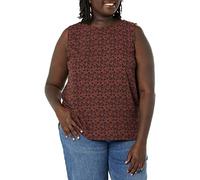 Amazon Essentials Canotta Girocollo Senza Maniche a Strati vestibilità Regolare Donna, Marrone Toffee Scuro Floreale, M