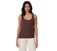 Amazon Essentials Canotta Henley da Donna a Costine Slim Fit, Color Nocciola, M