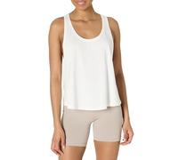 Amazon Essentials Canotta Leggera Sportiva Tecnica per Yoga in Morbido Cotone, Schiena Olimpionica, con Giromanica Sceso, Vestibilità Comoda Donna, Bianco, S