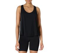 Amazon Essentials Canotta Leggera Sportiva Tecnica per Yoga in Morbido Cotone, Schiena Olimpionica, con Giromanica Sceso, Vestibilità Comoda Donna, Nero, XXL