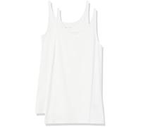 Amazon Essentials Canotta Slim con Spalline Sottili Donna, Confezione da 2, Bianco, M