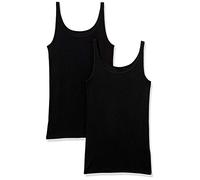 Amazon Essentials Canotta Slim con Spalline Sottili Donna, Confezione da 2, Nero, XL