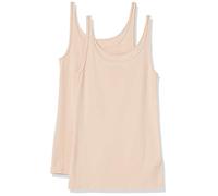 Amazon Essentials Canotta Slim con Spalline Sottili Donna, Pacco da 2, Beige Chiaro, XL