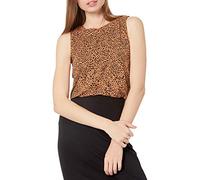 Amazon Essentials Canotta Smanicata con vestibilità Rilassata Donna, Cammello Scuro Leopardata, M