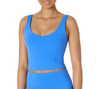 Amazon Essentials Canotta Tecnica Corta in FormFlex Morbidissimo, Sostegno Leggero Con Reggiseno Donna, Blu Oceano, S