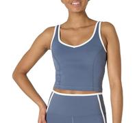 Amazon Essentials Canotta Tecnica Corta in FormFlex Morbidissimo, Sostegno Leggero con Reggiseno Donna, Bianco/Grigio Ardesia, XS
