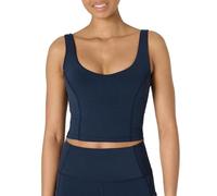 Amazon Essentials Canotta Tecnica Corta in FormFlex Morbidissimo, Sostegno Leggero con Reggiseno Donna, Blu Marino, L