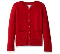 Amazon Essentials Cardigan a Girocollo Vestibilità Aderente Bambine e ragazze, Rosso, 9 anni