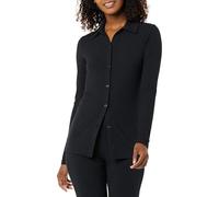 Amazon Essentials Cardigan con Colletto Abbottonato a Maniche Lunghe a Costine Larghe (Pantaloni Venduti Separatamente) Donna, Nero, S