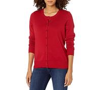 Amazon Essentials Cardigan Girocollo Leggero (Taglie Forti Disponibili) Donna, Rosso, XXL