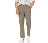 Amazon Essentials Chino Senza Pinces Anti-Grinze con Taglio Dritto Uomo, Grigio Talpa, 29W / 28L