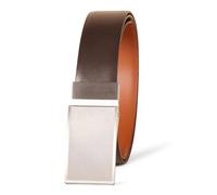 Amazon Essentials Cintura Elegante in Pelle con placca Reversibile Uomo, Marrone/Tan, 135