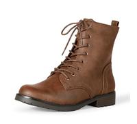Amazon Essentials Combat Boots Stringati Donna, Cognac, 37.5 EU