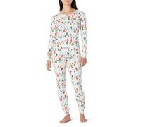 Amazon Essentials Completi Coordinati di Pigiami Natalizi per La Famiglia Donna, Luci Festive, L