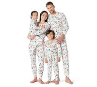 Amazon Essentials Completi Coordinati di Pigiami Natalizi per La Famiglia Donna, Luci Festive, XL