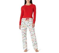 Amazon Essentials Completi Coordinati di Pigiami Natalizi per La Famiglia Donna, Luci Festive, XL