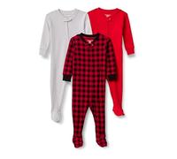 Amazon Essentials Completi Coordinati di Pigiami Natalizi per La Famiglia Unisex Bambini e Ragazzi, Pacco da 3, A Quadri Grandi Classici, 4 Anni