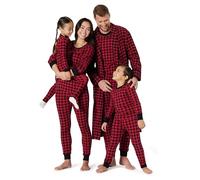 Amazon Essentials Completi Coordinati di Pigiami Natalizi per La Famiglia Unisex Bimbi, Pacco da 3, A Quadri Grandi Classici, 0 Mesi