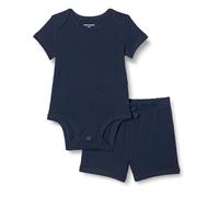 Amazon Essentials Completo body e pantaloncini unisex, blu navy, 18 mesi