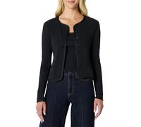 Amazon Essentials Completo Cardigan e Top a Costine con Spalline Rimovibili, vestibilità Aderente Donna, Nero, XS