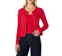 Amazon Essentials Completo Cardigan e Top a Costine con Spalline Rimovibili, Vestibilità Aderente Donna, Rosso, L