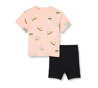 Amazon Essentials Completo t-shirt e pantaloncini da bicicletta, da bambina, colore: nero/fresco, taglia L