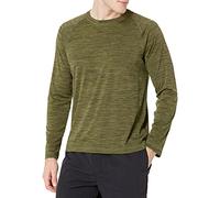 Amazon Essentials Costume a T-Shirt Ad Asciugatura Rapida a Maniche Lunghe Uomo, Verde Oliva Puntinato, S