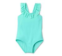 Amazon Essentials Costume da Bagno Intero con Bordo a Balze Bambine e ragazze, Verde Menta Brillante, 4 anni