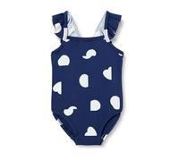 Amazon Essentials Costume da Bagno Intero con Volant Bimba, Turchino Avorio Astratta Pois, 18 Mesi