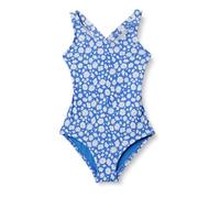 Amazon Essentials Costume da Bagno Intero da Bambina, con Incrocio sulla Schiena, Motivo Floreale Blu, Taglia L
