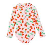 Amazon Essentials Costume Intero da Ragazza Rash Guard Rosa Pomodoro Rosso Fragole, XL