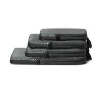 Amazon Essentials Cubi Organizer da Viaggio Ultraleggeri con Zip e Compressione, Confezione da 4, Grigio