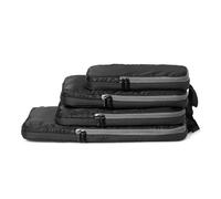 Amazon Essentials Cubi Organizer da Viaggio Ultraleggeri con Zip e Compressione, Confezione da 4, Nero