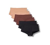 Amazon Essentials Culotte in Microfibra Effetto Pesca Donna, Pacco da 6, Bronzo Lavato/Nero/Nocciola, 52